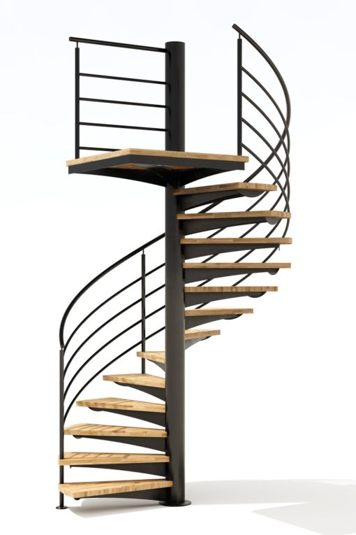 CARAKOLL 3 : Escalier colimaçon acier & bois sur mesure