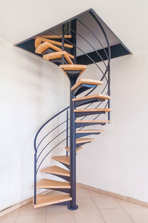 CARAKOLL 3 : Escalier colimaçon acier & bois sur mesure