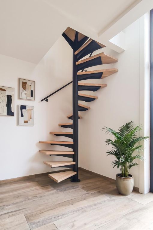 CARAKOLL 3 : Escalier colimaçon acier & bois sur mesure