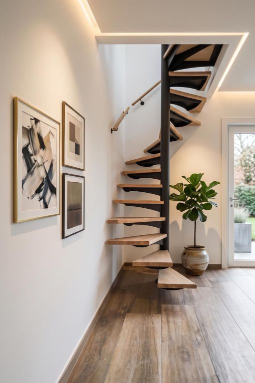 CARAKOLL 3 : Escalier colimaçon acier & bois sur mesure