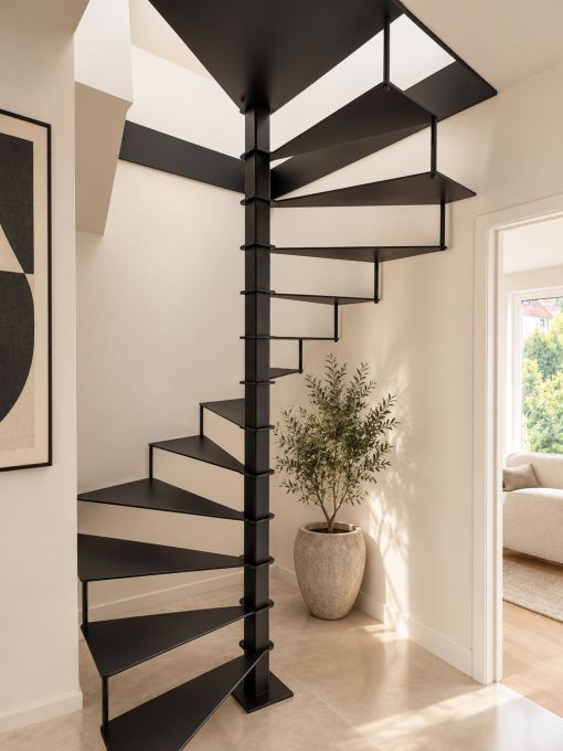 STEEL UP: minimalist spiral staircase for small spaces STEEL UP: minimalist spiral staircase for small spaces