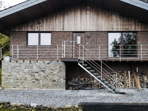 LOGI EXT : escalier extérieur moderne en inox sur mesure