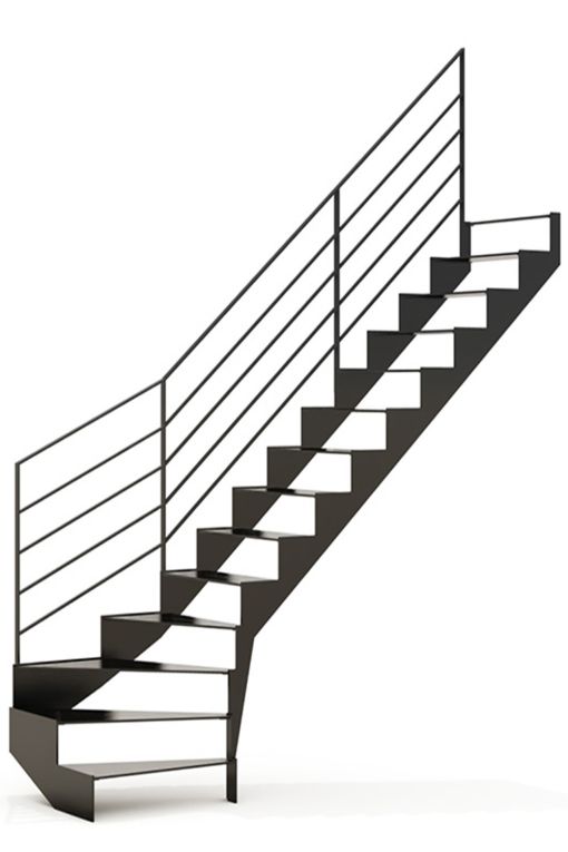 UP & DOWN : escalier intérieur design à double limon en acier