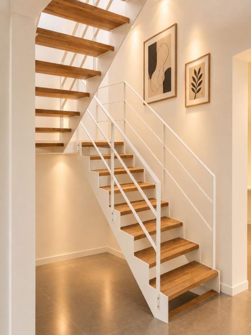 UP & DOWN : escalier intérieur design à double limon en acier