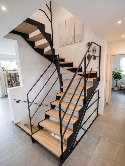UP & DOWN : escalier intérieur design à double limon en acier