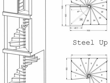 STEEL UP - Compacte draaitrap in staal
