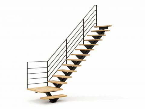 LOGI : Escalier design à limon central métallique, confort & sécurité | SPIRA