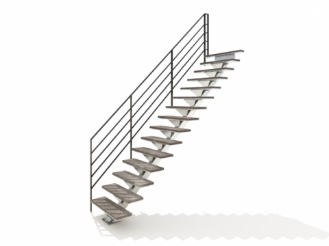 LOGI EXT : escalier extérieur sur axe tubulaire galvanisé
