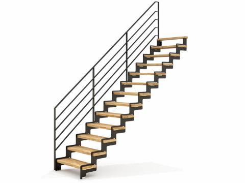 ÜP! GRANDE: Stijlvolle Binnentrap van Staal met Houten Treden | SPIRA"
