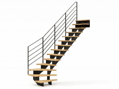 GRADE UP : escalier intérieur en acier avec marches en bois ou acier